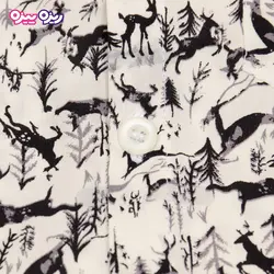 پیراهن نخی طرح گوزن کد 2493