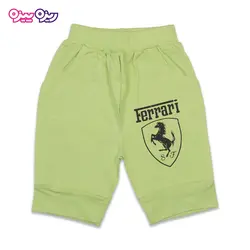 ست هودی و شلوارک پنبه تک‌رو لاکرادار اسلش طرح Ferrari کد 2459