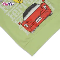 ست هودی و شلوارک پنبه تک‌رو لاکرادار اسلش طرح Ferrari کد 2459