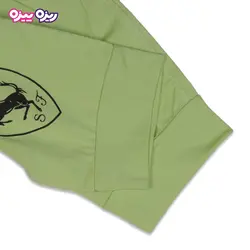 ست هودی و شلوارک پنبه تک‌رو لاکرادار اسلش طرح Ferrari کد 2459