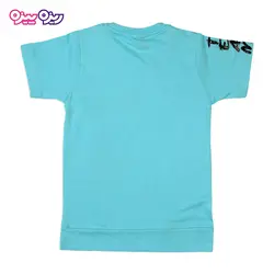 ست تی‌شرت و شلوارک پنبه تک‌رو لاکرادار بند‌دار طرح TEAM BY HOMME کد 2447