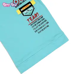 ست تی‌شرت و شلوارک پنبه تک‌رو لاکرادار بند‌دار طرح TEAM BY HOMME کد 2447