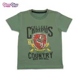 ست تی‌شرت و شلوارک اسلپ طرح  CAMPUS COUNTRY کد 2437