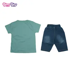 ست تی‌شرت و شلوارک اسلپ طرح نهنگ SQUIRT --TOURS کد 2380