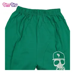 ست تی‌شرت و شلوارک پنبه تک‌رو لاکرادار طرح MANAN اسکلت کد 2355