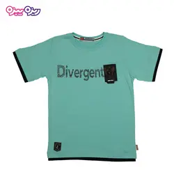 تی‌شرت پنبه تک‌رو لاکرادار سگک‌دار طرح Divergently NY کد 2351