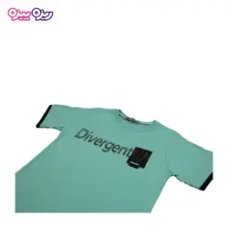 تی‌شرت پنبه تک‌رو لاکرادار سگک‌دار طرح Divergently NY کد 2351