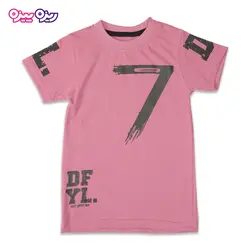 ست تی‌شرت و شلوارک پنبه تک‌رو لاکرادار طرح 7 DFYL کد 2408