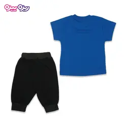 ست تی‌شرت و شلوارک پنبه تک‌رو لاکرادار طرح مرد عنکبوتی کد 2405