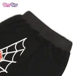 ست تی‌شرت و شلوارک پنبه تک‌رو لاکرادار طرح مرد عنکبوتی کد 2405