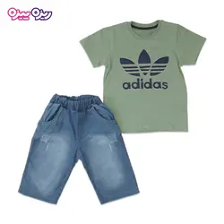 ست تی‌شرت و شلوارک اسلپ طرح adidas کد 2404