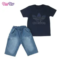 ست تی‌شرت و شلوارک اسلپ طرح adidas کد 2404