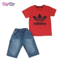 ست تی‌شرت و شلوارک اسلپ طرح adidas کد 2404