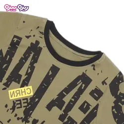 ست تی‌شرت و شلوارک پنبه تک رو لاکرا دار طرح WILL DREAM SITU کد 2406