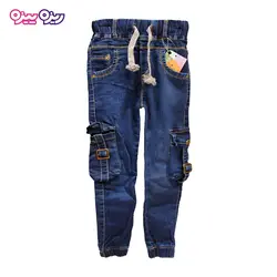 شلوار جین اسلش سگک‌دار طرح دوسگک کد 2201