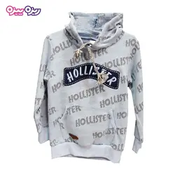 ست هودی و شلوار ملانژ اسلش بند‌دار طرح Hollister کد 2140