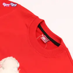 ست بلوز و شلوار پنبه دو رو لاکرادار اسلش پولک‌دار استیکردار طرح Minnie Mouse کد 2706