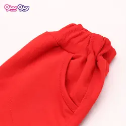 ست بلوز و شلوار پنبه دو رو لاکرادار اسلش پولک‌دار استیکردار طرح Minnie Mouse کد 2706