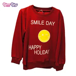 بلوز پنبه دو رو لاکرادار طرح SMILE DAY کد 2027