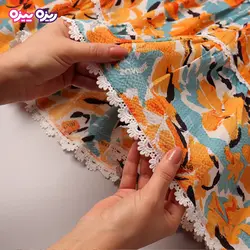 پیراهن ژاکارد گیپوردار طرح SELF_LOVE کد 2854