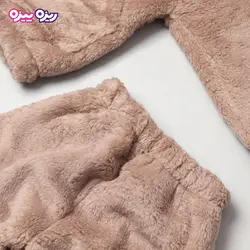 ست هودی و شلوار تدی اسلش بند‌دار منگوله دار کد 2819