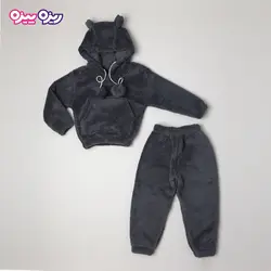 ست هودی و شلوار تدی اسلش بند‌دار منگوله دار کد 2819