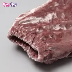 ست هودی و شلوار مخمل اسلش پولک‌دار طرح بال فرشته کد 2815