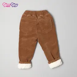 شلوار مخمل کبریتی راسته پاپیون‌دار کد 2829