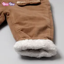 شلوار مخمل کبریتی راسته پاپیون‌دار کد 2829