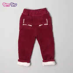 شلوار مخمل کبریتی راسته پاپیون‌دار کد 2829