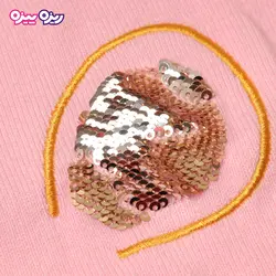 بلوز بافت پاپیون‌دار پولک‌دار طرح گربه کد 2783