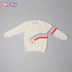 بلوز بافت طرح ابر و رنگین کمان کد 2777