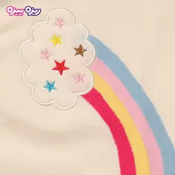 بلوز بافت طرح ابر و رنگین کمان کد 2777