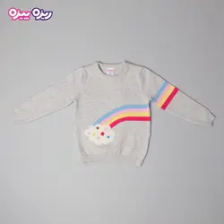 بلوز بافت طرح ابر و رنگین کمان کد 2777