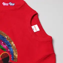 بلوز بافت پولک‌دار طرح قلب و رنگین کمان کد 2775