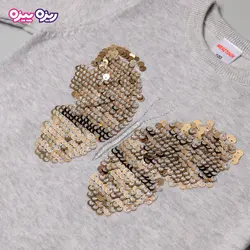 بلوز بافت پولک برگردان‌دار طرح پروانه کد 2774