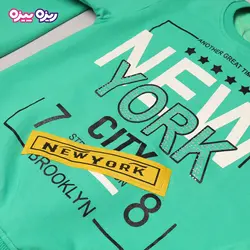 ست بلوز و شلوار سوپر پنبه لاکرا دار اسلش نگین دار طرح NEW YORK کد 2729