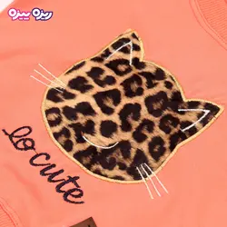 ست بلوز و شلوار سوپر پنبه لاکرا دار اسلش استیکردار طرح LO cute کد 2716