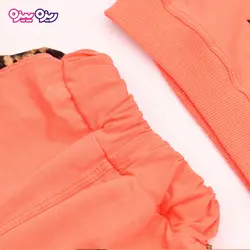 ست بلوز و شلوار سوپر پنبه لاکرا دار اسلش استیکردار طرح LO cute کد 2716