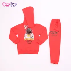 ست هودی و شلوار سوپر پنبه لاکرا دار اسلش پولک برگردان‌دار بند‌دار منگوله دار طرح Titie swear کد 2705