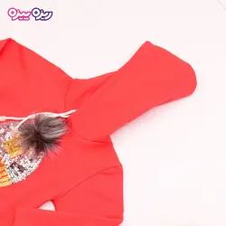 ست هودی و شلوار سوپر پنبه لاکرا دار اسلش پولک برگردان‌دار بند‌دار منگوله دار طرح Titie swear کد 2705