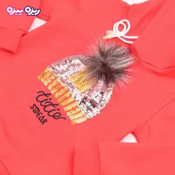 ست هودی و شلوار سوپر پنبه لاکرا دار اسلش پولک برگردان‌دار بند‌دار منگوله دار طرح Titie swear کد 2705