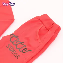 ست هودی و شلوار سوپر پنبه لاکرا دار اسلش پولک برگردان‌دار بند‌دار منگوله دار طرح Titie swear کد 2705