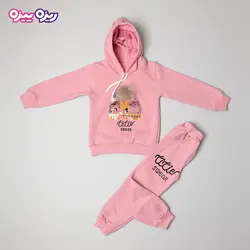 ست هودی و شلوار سوپر پنبه لاکرا دار اسلش پولک برگردان‌دار بند‌دار منگوله دار طرح Titie swear کد 2705