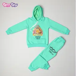 ست هودی و شلوار سوپر پنبه لاکرا دار اسلش پولک برگردان‌دار بند‌دار منگوله دار طرح Titie swear کد 2705