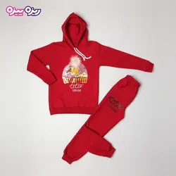 ست هودی و شلوار سوپر پنبه لاکرا دار اسلش پولک برگردان‌دار بند‌دار منگوله دار طرح Titie swear کد 2705