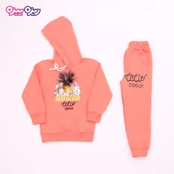 ست هودی و شلوار سوپر پنبه لاکرا دار اسلش پولک برگردان‌دار بند‌دار منگوله دار طرح Titie swear کد 2705