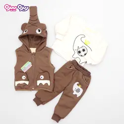 ست بلوز، شلوار و پافر پنبه دو رو لاکرادار اسلش استیکردار طرح فیل کد 2702