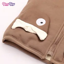 ست بلوز، شلوار و پافر پنبه دو رو لاکرادار اسلش استیکردار طرح فیل کد 2702