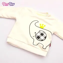 ست بلوز، شلوار و پافر پنبه دو رو لاکرادار اسلش استیکردار طرح فیل کد 2702